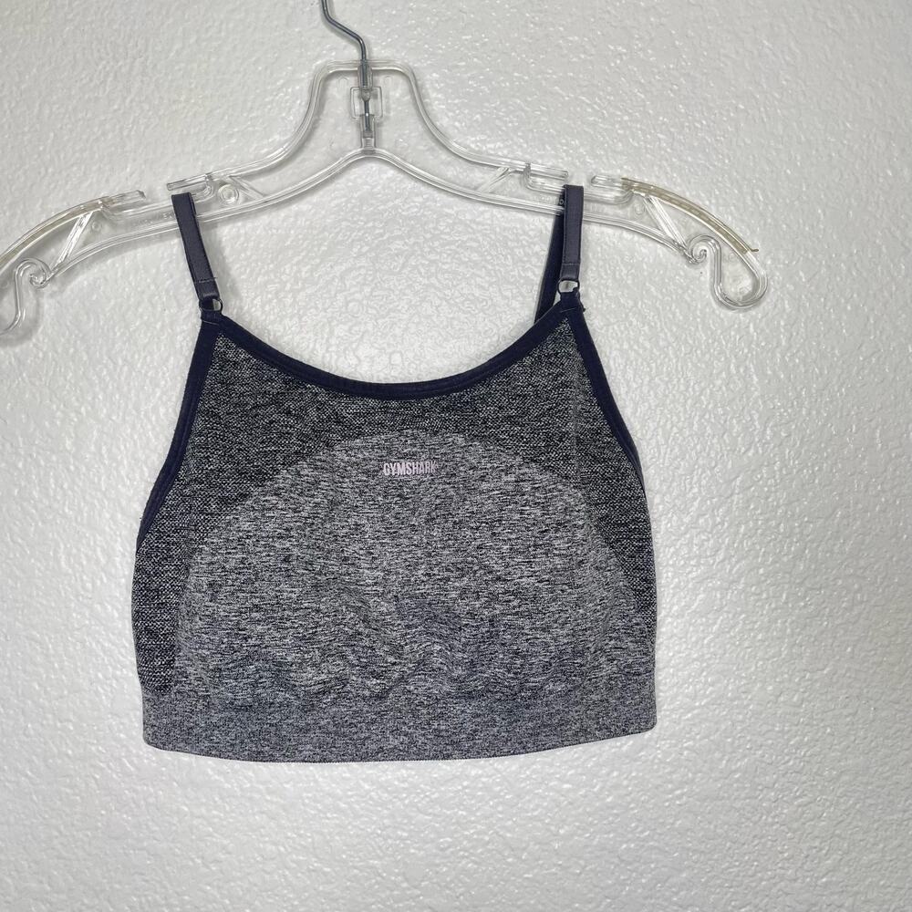 Gymshark Womens Sports Bra Size M Gray Flex Strappy Pullover Padded Activewear